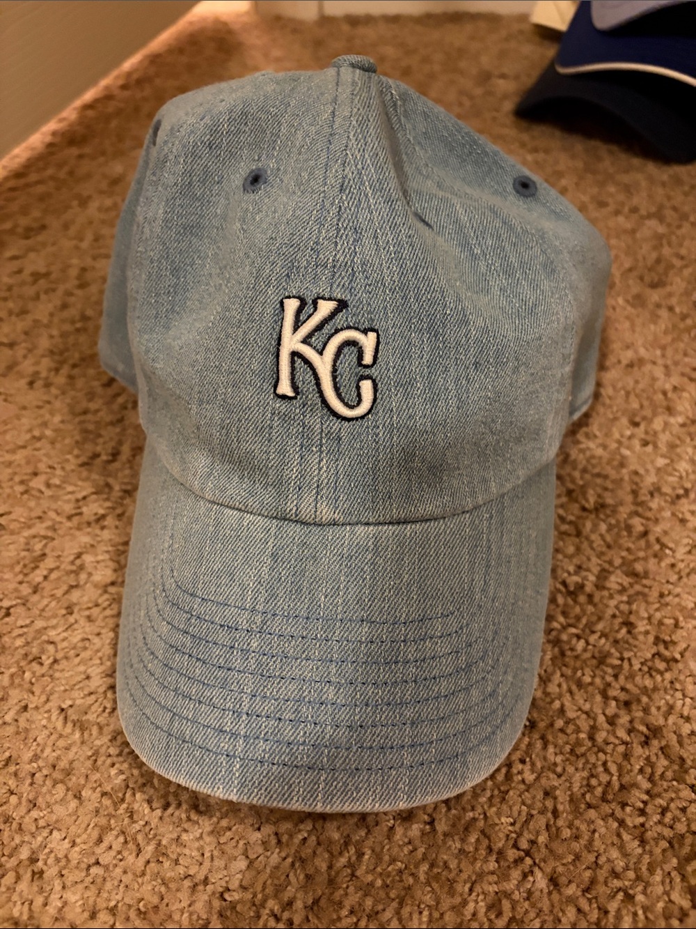 KC Logo Light Blue Denim Baseball Cap